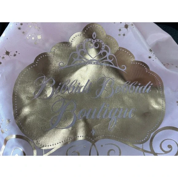 Disney Bibbidi Bobbidi Boutique Pink Gold Cinch Drawstring Backpack Bag - Picture 6 of 8
